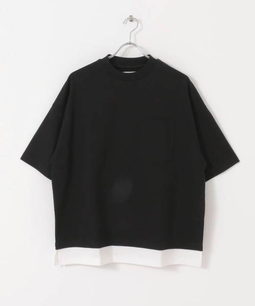 URBAN RESEARCH(アーバンリサーチ)の「URBAN RESEARCH iD レイヤードシルケットポンチTシャツ(Tシャツ/カットソー・メンズ・ベージュ/グリーン系その他/ブラック・LARGE/MEDIUM)」の4枚目の写真