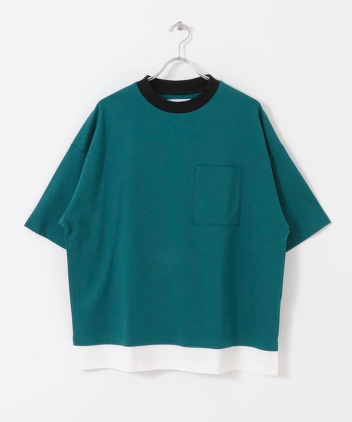 URBAN RESEARCH(アーバンリサーチ)の「URBAN RESEARCH iD レイヤードシルケットポンチTシャツ(Tシャツ/カットソー・メンズ・ベージュ/グリーン系その他/ブラック・LARGE/MEDIUM)」の6枚目の写真