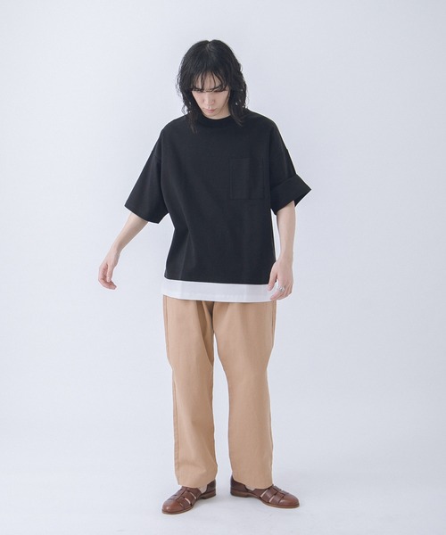 URBAN RESEARCH(アーバンリサーチ)の「URBAN RESEARCH iD レイヤードシルケットポンチTシャツ(Tシャツ/カットソー・メンズ・ベージュ/グリーン系その他/ブラック・LARGE/MEDIUM)」の7枚目の写真