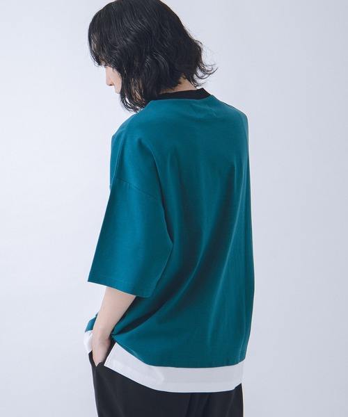 URBAN RESEARCH(アーバンリサーチ)の「URBAN RESEARCH iD レイヤードシルケットポンチTシャツ(Tシャツ/カットソー・メンズ・ベージュ/グリーン系その他/ブラック・LARGE/MEDIUM)」の9枚目の写真