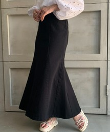 moment+ | 【2021S/S New Arrival】カラーヘビーツイル&デニムマーメイドスカート(デニムスカート)
