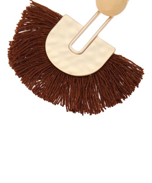 AMERICAN HOLIC(アメリカンホリック)の「ラウンドウッド&フリンジピアス *(ピアス(両耳用)・レディース・ブラウン/カーキ/アイボリー・FREE)」の11枚目の写真