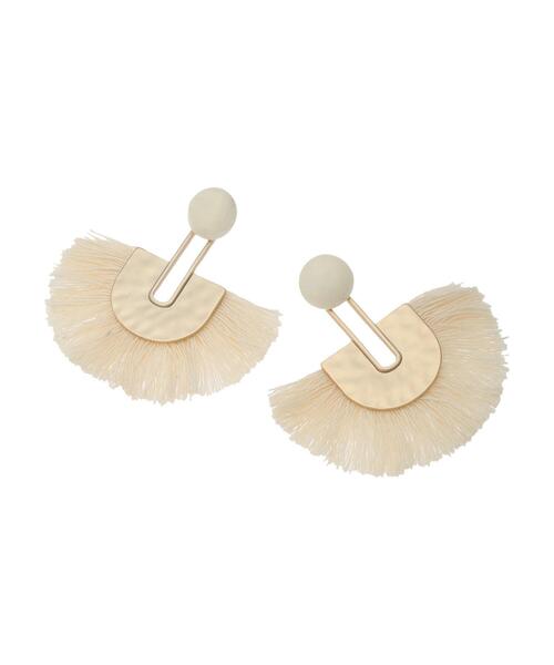 AMERICAN HOLIC(アメリカンホリック)の「ラウンドウッド&フリンジピアス *(ピアス(両耳用)・レディース・ブラウン/カーキ/アイボリー・FREE)」の12枚目の写真