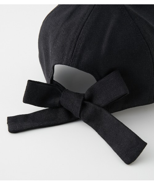 AZUL by moussy（アズールバイマウジー）の「LIKE LINEN BACK RIBBON CAP/ライクリネンバックリボンキャップ（キャップ・レディース・アイボリー/ベージュ/ブラック・FREE）」の13枚目の写真