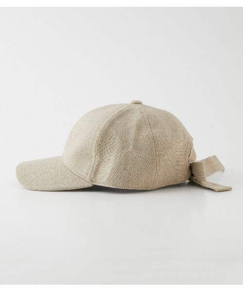 AZUL by moussy（アズールバイマウジー）の「LIKE LINEN BACK RIBBON CAP/ライクリネンバックリボンキャップ（キャップ・レディース・アイボリー/ベージュ/ブラック・FREE）」の15枚目の写真
