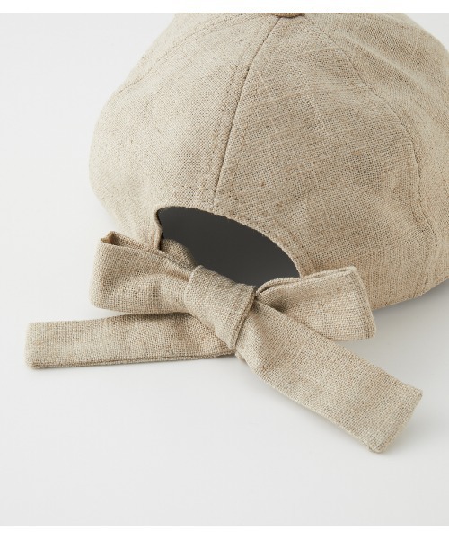 AZUL by moussy（アズールバイマウジー）の「LIKE LINEN BACK RIBBON CAP/ライクリネンバックリボンキャップ（キャップ・レディース・アイボリー/ベージュ/ブラック・FREE）」の18枚目の写真