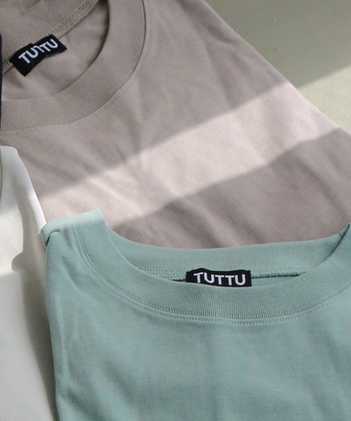 TUTTU（トゥトゥ）の「ビッグシルエット 無地Tシャツ（Tシャツ/カットソー・メンズ・スカイブルー/ブラック/ホワイト/ベージュ/チャコール/グレイッシュベージュ・M/L）」の15枚目の写真