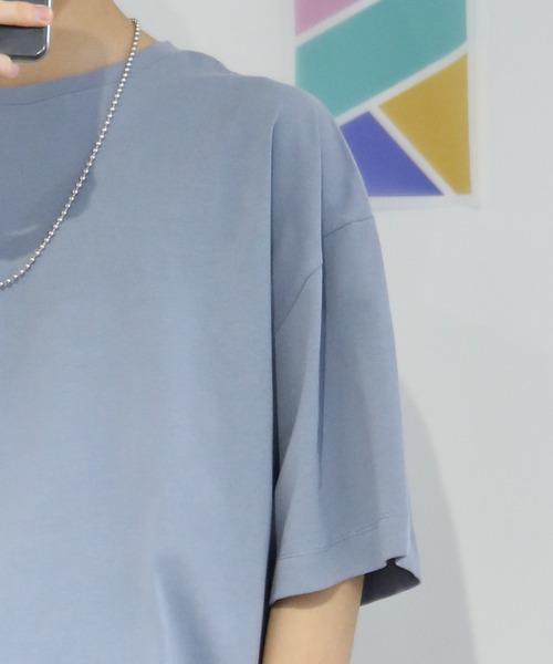 TUTTU（トゥトゥ）の「ビッグシルエット 無地Tシャツ（Tシャツ/カットソー・メンズ・スカイブルー/ブラック/ホワイト/ベージュ/チャコール/グレイッシュベージュ・M/L）」の11枚目の写真