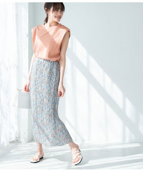 VIS(ビス)の「【星玲奈さんコラボ】ショルダーパットフレンチTシャツ(Tシャツ/カットソー・レディース・ブラック/オフホワイト/オレンジ/ライトグリーン/ベージュ系その他2・FREE/FT)」の19枚目の写真