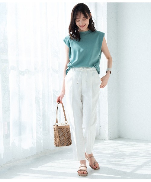 VIS(ビス)の「【星玲奈さんコラボ】ショルダーパットフレンチTシャツ(Tシャツ/カットソー・レディース・ブラック/オフホワイト/オレンジ/ライトグリーン/ベージュ系その他2・FREE/FT)」の20枚目の写真