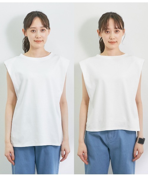 VIS(ビス)の「【星玲奈さんコラボ】ショルダーパットフレンチTシャツ(Tシャツ/カットソー・レディース・ブラック/オフホワイト/オレンジ/ライトグリーン/ベージュ系その他2・FREE/FT)」の21枚目の写真