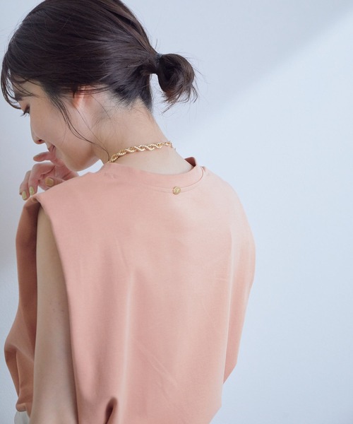 VIS(ビス)の「【星玲奈さんコラボ】ショルダーパットフレンチTシャツ(Tシャツ/カットソー・レディース・ブラック/オフホワイト/オレンジ/ライトグリーン/ベージュ系その他2・FREE/FT)」の10枚目の写真