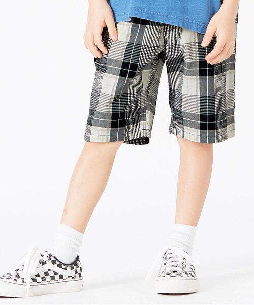 BREEZE（ブリーズ）の「もっとスズシーチェックパンツ 5分丈（その他パンツ・キッズ・ミント/ピンク/ブラック・110/120/150/90/130/140/100）」の2枚目の写真