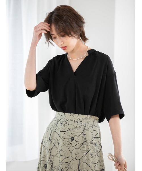 fifth(フィフス)の「線花柄切り替えスカート(スカート・レディース・ブラック/グリーン・SMALL/MEDIUM)」の14枚目の写真