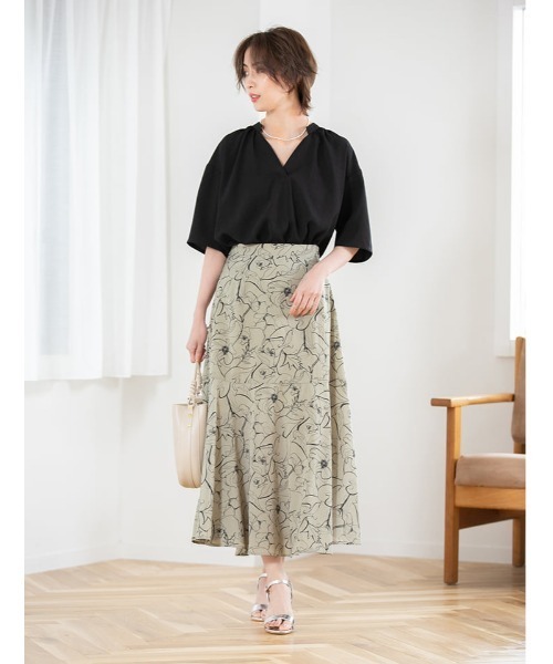 fifth(フィフス)の「線花柄切り替えスカート(スカート・レディース・ブラック/グリーン・SMALL/MEDIUM)」の17枚目の写真