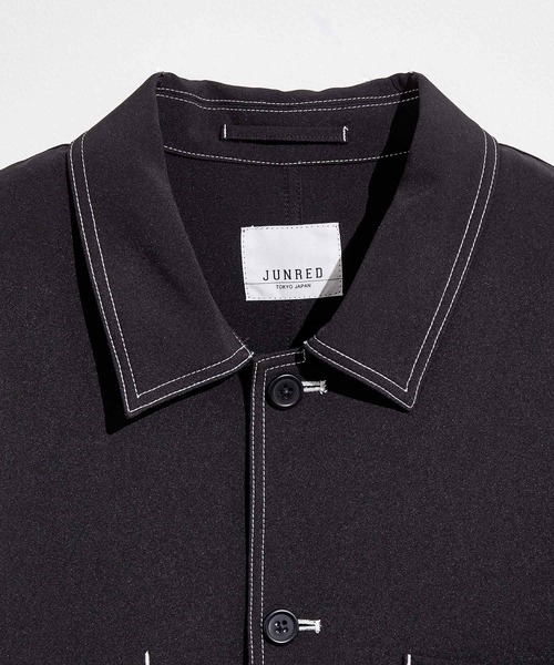 JUNRED(ジュンレッド)の「ステッチ配色ショートシャツブルゾン(シャツ/ブラウス・メンズ・ブラック/ベージュ/サックスブルー・S/M/L)」の20枚目の写真