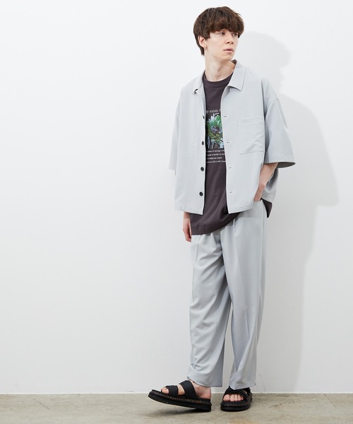 JUNRED(ジュンレッド)の「ステッチ配色ショートシャツブルゾン(シャツ/ブラウス・メンズ・ブラック/ベージュ/サックスブルー・S/M/L)」の19枚目の写真