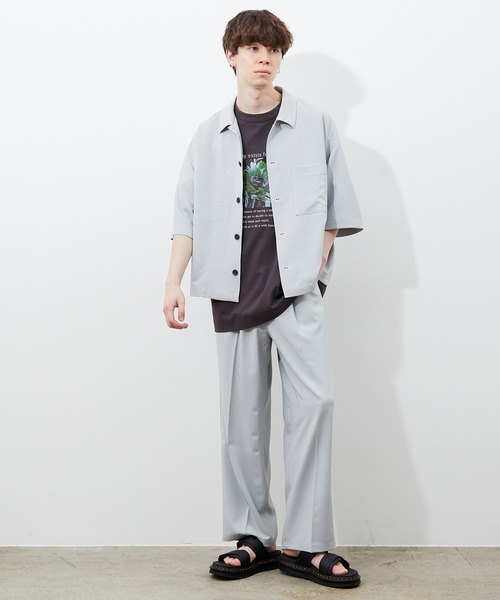 JUNRED(ジュンレッド)の「ステッチ配色ショートシャツブルゾン(シャツ/ブラウス・メンズ・ブラック/ベージュ/サックスブルー・S/M/L)」の22枚目の写真