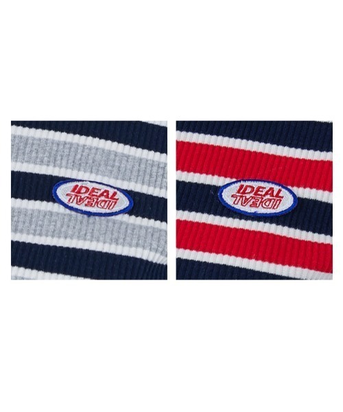 ACOVER(オコボ)の「『ACOVER/オコボ』STRIPE WAPPEN GOLGI T-SHIRTS/ボーダー ワッペン 半袖Tシャツ(Tシャツ/カットソー・レディース・グレー/レッド・FREE)」の9枚目の写真