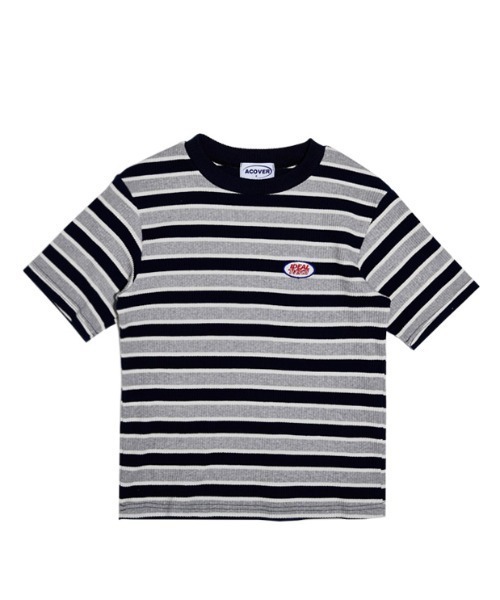 ACOVER(オコボ)の「『ACOVER/オコボ』STRIPE WAPPEN GOLGI T-SHIRTS/ボーダー ワッペン 半袖Tシャツ(Tシャツ/カットソー・レディース・グレー/レッド・FREE)」の14枚目の写真