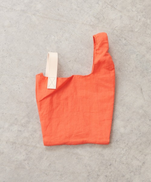 PUAL CE CIN（ピュアルセシン）の「ＬＩＮＥＮ　ＭＡＲＫＥＴ　ＴＯＴＥ　Ｓ（トートバッグ・レディース・グレー/ライム/オレンジ・FREE）」の3枚目の写真