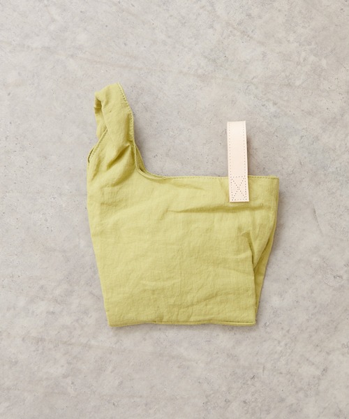 PUAL CE CIN（ピュアルセシン）の「ＬＩＮＥＮ　ＭＡＲＫＥＴ　ＴＯＴＥ　Ｓ（トートバッグ・レディース・グレー/ライム/オレンジ・FREE）」の8枚目の写真