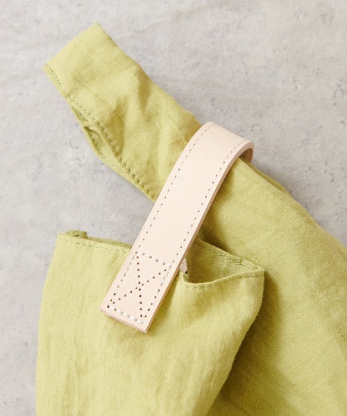 PUAL CE CIN（ピュアルセシン）の「ＬＩＮＥＮ　ＭＡＲＫＥＴ　ＴＯＴＥ　Ｓ（トートバッグ・レディース・グレー/ライム/オレンジ・FREE）」の12枚目の写真