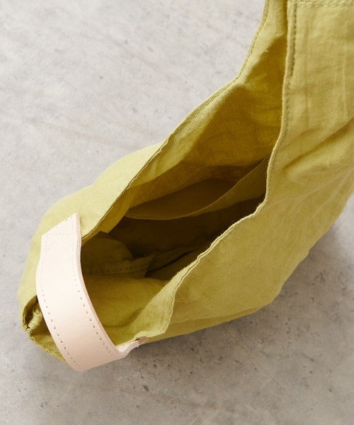 PUAL CE CIN（ピュアルセシン）の「ＬＩＮＥＮ　ＭＡＲＫＥＴ　ＴＯＴＥ　Ｓ（トートバッグ・レディース・グレー/ライム/オレンジ・FREE）」の11枚目の写真