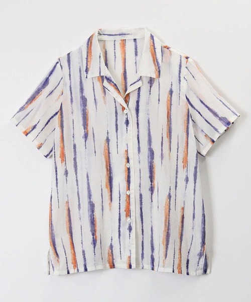 RAG MACHINE（ラグマシーン）の「【RAG MACHINE】柄シアーシャツ（シャツ/ブラウス・レディース・ブラウン/ベージュ/ホワイト×ネイビー・M/L）」の14枚目の写真