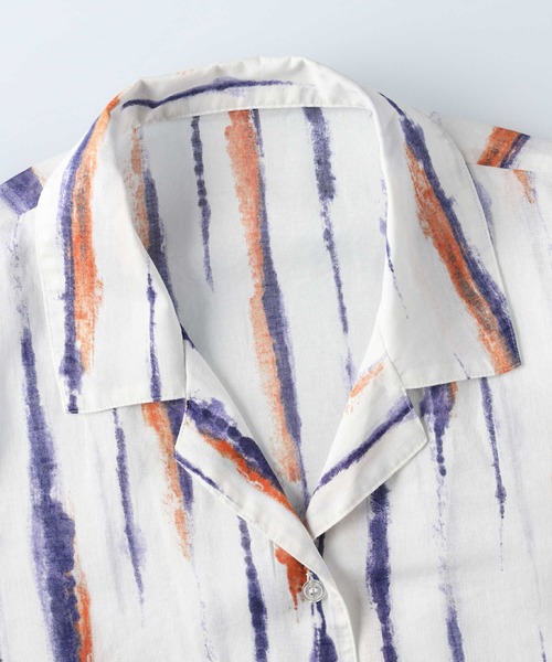 RAG MACHINE（ラグマシーン）の「【RAG MACHINE】柄シアーシャツ（シャツ/ブラウス・レディース・ブラウン/ベージュ/ホワイト×ネイビー・M/L）」の7枚目の写真