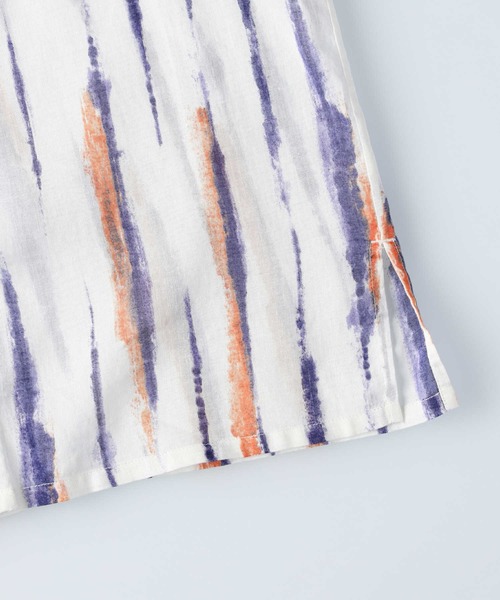 RAG MACHINE（ラグマシーン）の「【RAG MACHINE】柄シアーシャツ（シャツ/ブラウス・レディース・ブラウン/ベージュ/ホワイト×ネイビー・M/L）」の6枚目の写真