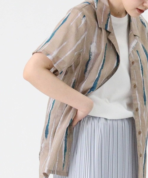 RAG MACHINE（ラグマシーン）の「【RAG MACHINE】柄シアーシャツ（シャツ/ブラウス・レディース・ブラウン/ベージュ/ホワイト×ネイビー・M/L）」の17枚目の写真