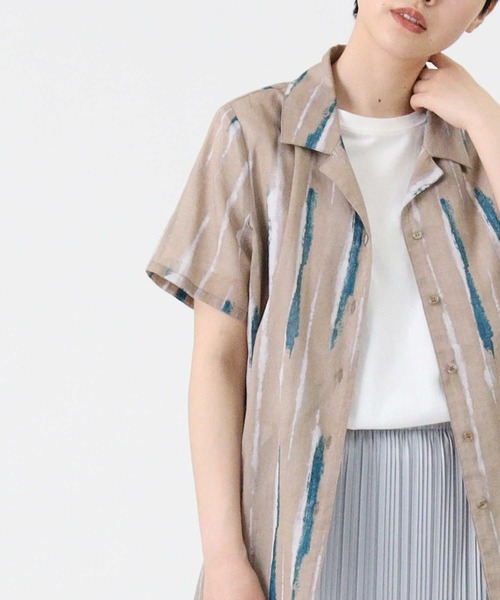 RAG MACHINE（ラグマシーン）の「【RAG MACHINE】柄シアーシャツ（シャツ/ブラウス・レディース・ブラウン/ベージュ/ホワイト×ネイビー・M/L）」の16枚目の写真