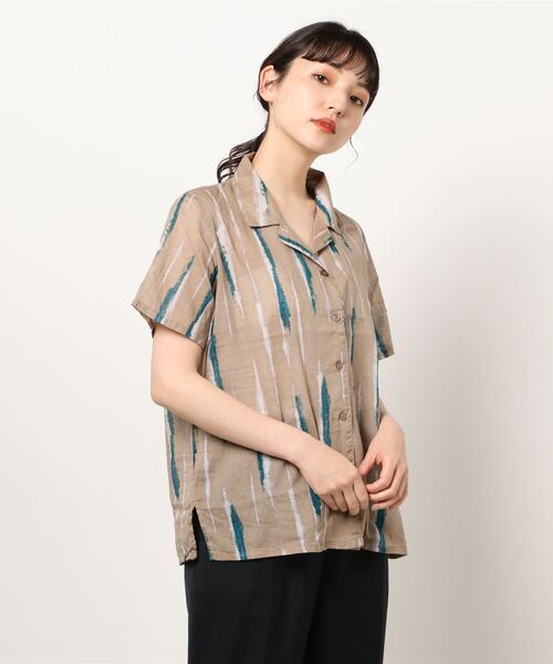 RAG MACHINE（ラグマシーン）の「【RAG MACHINE】柄シアーシャツ（シャツ/ブラウス・レディース・ブラウン/ベージュ/ホワイト×ネイビー・M/L）」の15枚目の写真