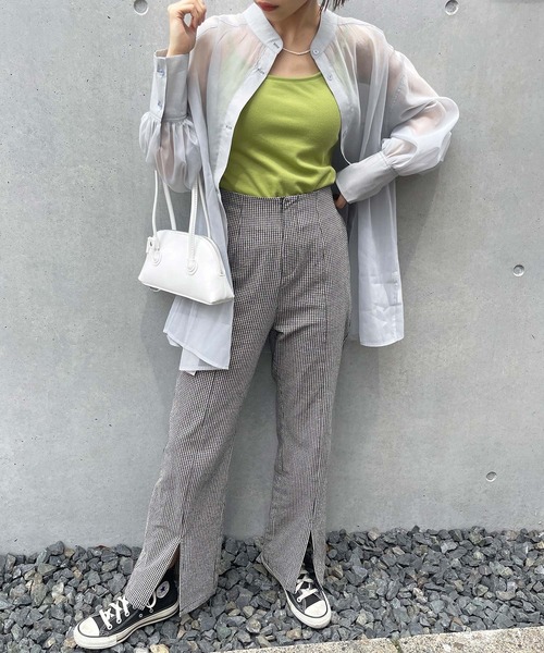 frunco（フランコ）の「【ZOZO限定カラー:BLUE】シアーバンドカラーシャツ（シャツ/ブラウス・レディース・ピンク/アイボリー/ブルー・FREE）」の17枚目の写真