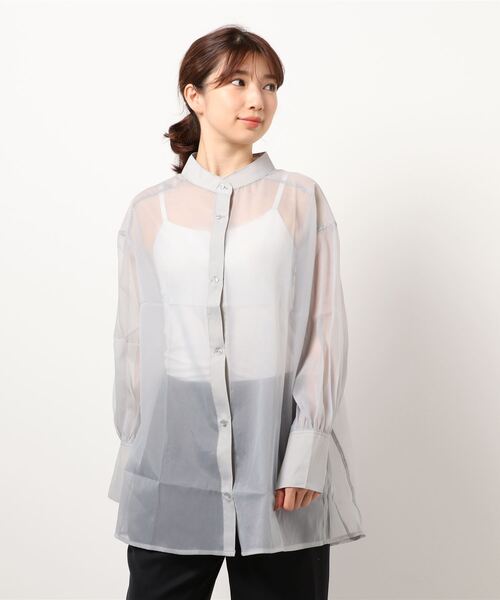 frunco（フランコ）の「【ZOZO限定カラー:BLUE】シアーバンドカラーシャツ（シャツ/ブラウス・レディース・ピンク/アイボリー/ブルー・FREE）」の19枚目の写真