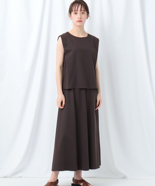 Web限定 タックスリーブ ロングスカート セットアップ