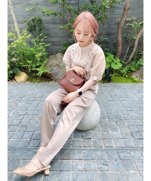 jumelle（ジュメロ）の「チョア刺繍ブラウス（シャツ/ブラウス・レディース・ブラック/ピンクベージュ・FREE）」の5枚目の写真