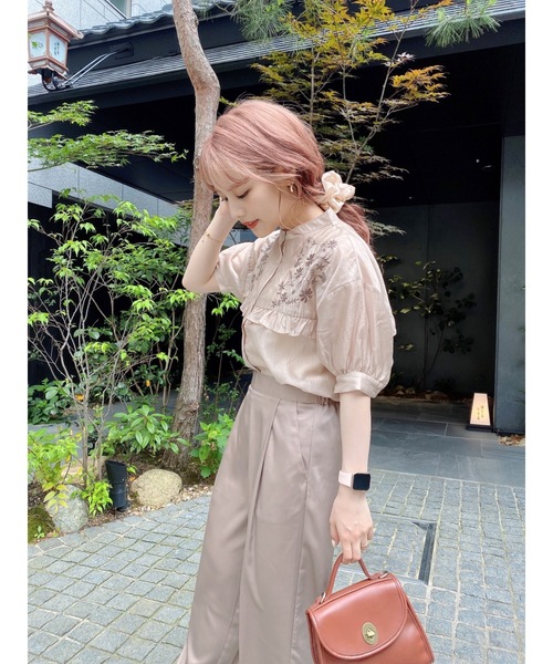 jumelle（ジュメロ）の「チョア刺繍ブラウス（シャツ/ブラウス・レディース・ブラック/ピンクベージュ・FREE）」の9枚目の写真