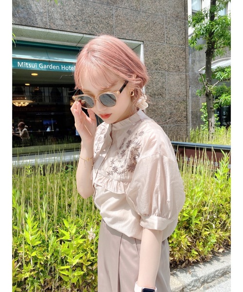 jumelle（ジュメロ）の「チョア刺繍ブラウス（シャツ/ブラウス・レディース・ブラック/ピンクベージュ・FREE）」の16枚目の写真