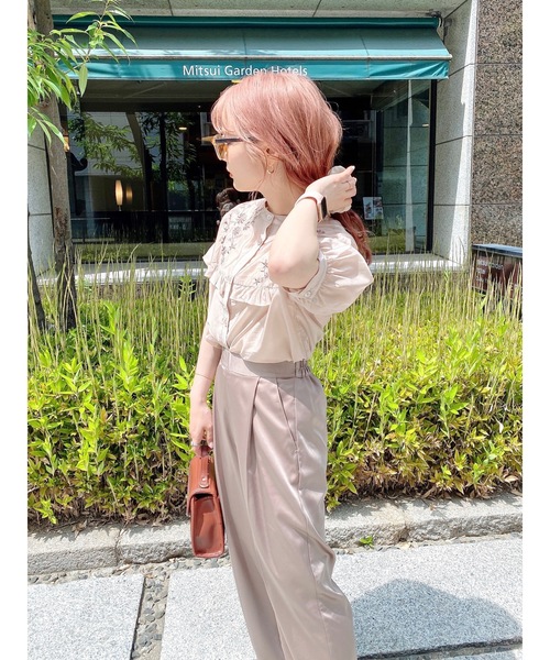 jumelle（ジュメロ）の「チョア刺繍ブラウス（シャツ/ブラウス・レディース・ブラック/ピンクベージュ・FREE）」の8枚目の写真