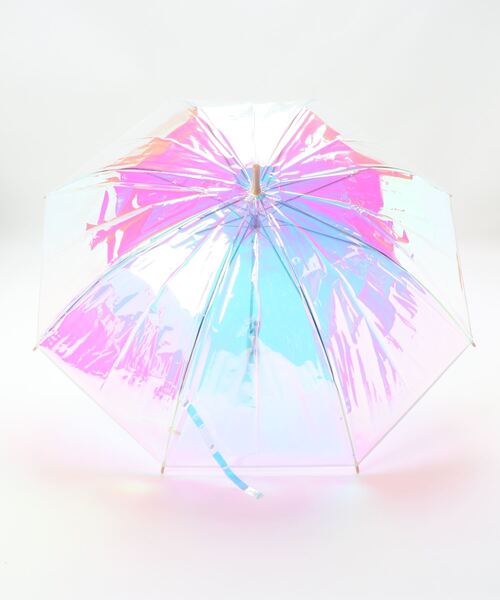 Amvel（アンベル）の「【 Amvel / アンベル 】 オーロラ ビニール傘 / オーロラ傘 Aurora Vinyl Umbrella A2106LF AMI（長傘・レディース・ホワイト・FREE）」の2枚目の写真