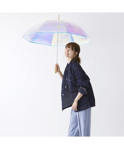Amvel（アンベル）の「【 Amvel / アンベル 】 オーロラ ビニール傘 / オーロラ傘 Aurora Vinyl Umbrella A2106LF AMI（長傘・レディース・ホワイト・FREE）」の15枚目の写真