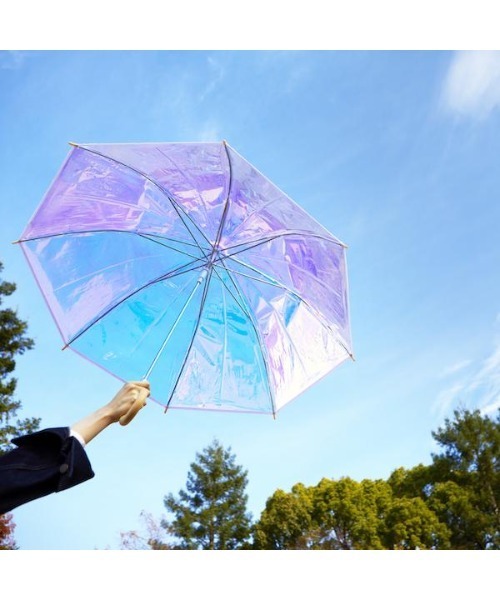 Amvel（アンベル）の「【 Amvel / アンベル 】 オーロラ ビニール傘 / オーロラ傘 Aurora Vinyl Umbrella A2106LF AMI（長傘・レディース・ホワイト・FREE）」の8枚目の写真