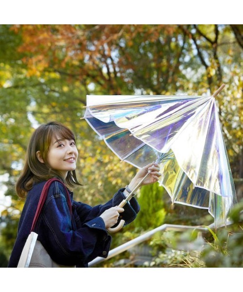 Amvel（アンベル）の「【 Amvel / アンベル 】 オーロラ ビニール傘 / オーロラ傘 Aurora Vinyl Umbrella A2106LF AMI（長傘・レディース・ホワイト・FREE）」の12枚目の写真
