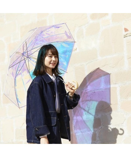 Amvel（アンベル）の「【 Amvel / アンベル 】 オーロラ ビニール傘 / オーロラ傘 Aurora Vinyl Umbrella A2106LF AMI（長傘・レディース・ホワイト・FREE）」の9枚目の写真