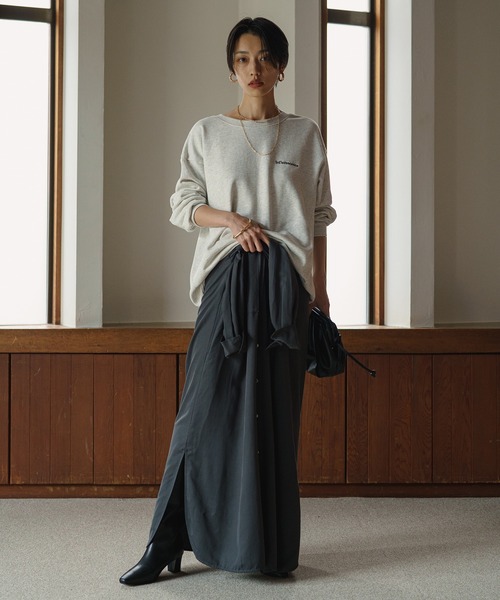 LOUNGEDRESS(ラウンジドレス)の「ポケットシャツワンピース(シャツワンピース・レディース・ブラウン/チャコールグレー・FREE)」の10枚目の写真