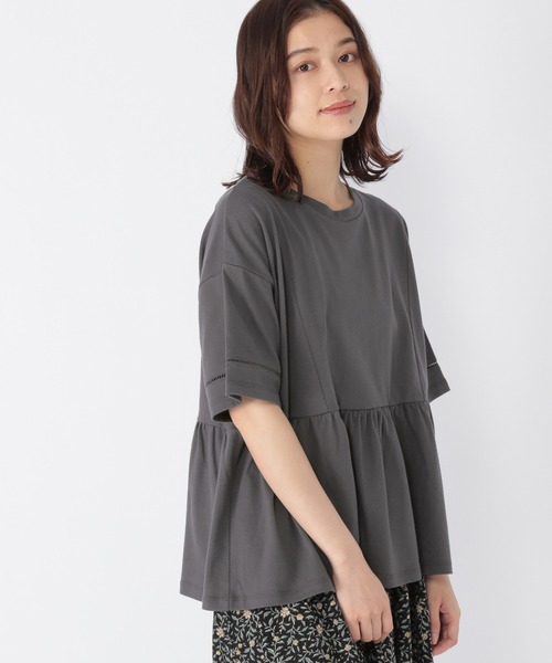 studio CLIP（スタディオクリップ）の「ハシゴレース切り替えプルオーバー（Tシャツ/カットソー・レディース・スモーク/グリーン/ライトグレー・MEDIUM/LARGE）」の3枚目の写真