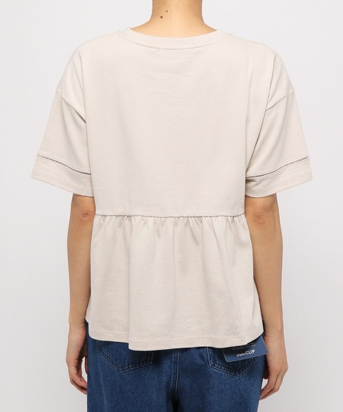 studio CLIP（スタディオクリップ）の「ハシゴレース切り替えプルオーバー（Tシャツ/カットソー・レディース・スモーク/グリーン/ライトグレー・MEDIUM/LARGE）」の6枚目の写真