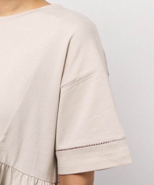 studio CLIP（スタディオクリップ）の「ハシゴレース切り替えプルオーバー（Tシャツ/カットソー・レディース・スモーク/グリーン/ライトグレー・MEDIUM/LARGE）」の5枚目の写真